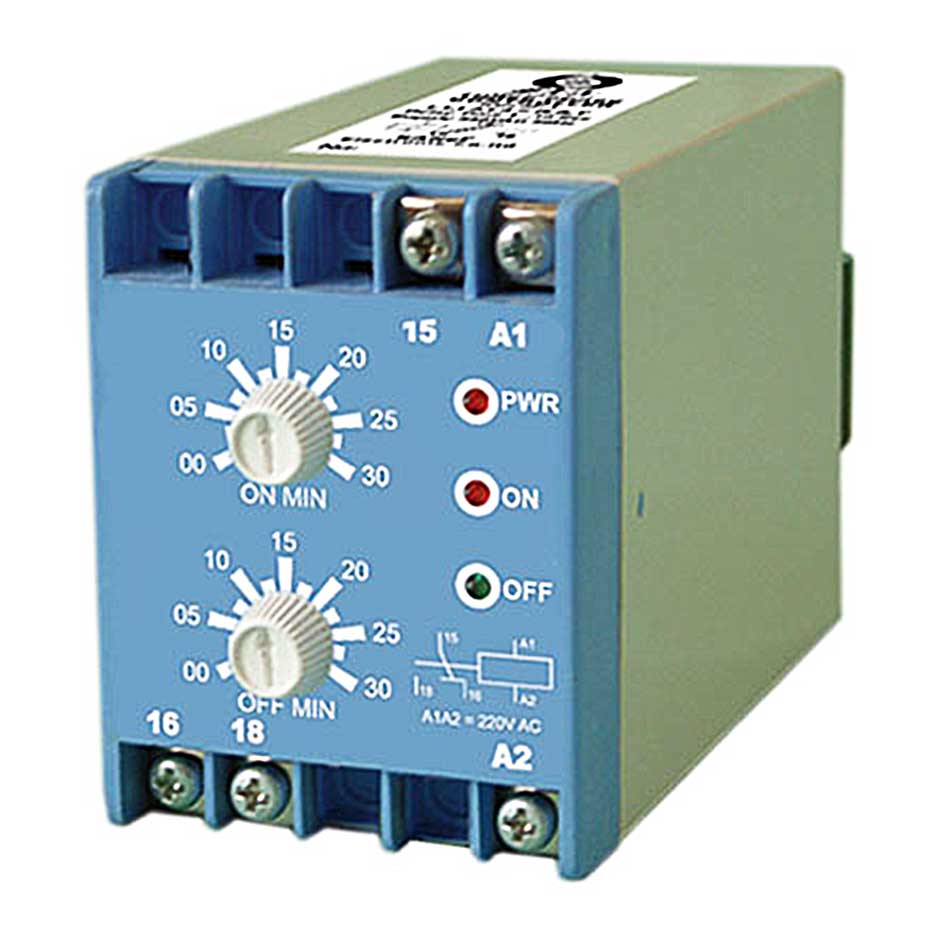 رله الکترونیکی صانت الکترونیک به قیمت کارخانه ! رله الکترونیکی تایمر دو زمانه تکرار کننده (ثانیه و دقیقه) مدل STF-S/M شرکت صانت الکترونیک - Image 1