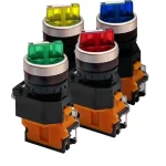 شاسی با یک کنتاکت مدلPFP-50 یکطرفه چراغدار 01 کنتاکت 1NO رنگ زرد